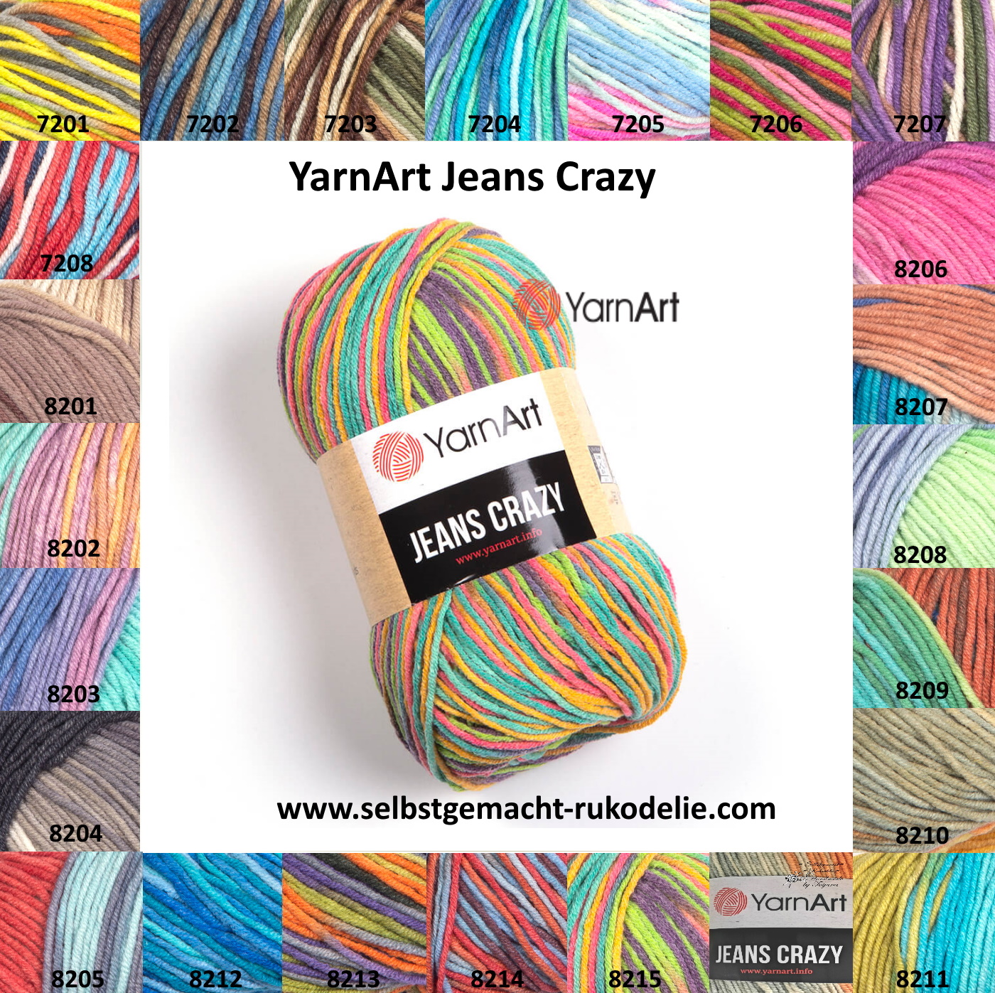 YarnArt Jeans Crazy Farbkarte